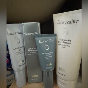 face reality skincare bundle cleanser, hydra gel